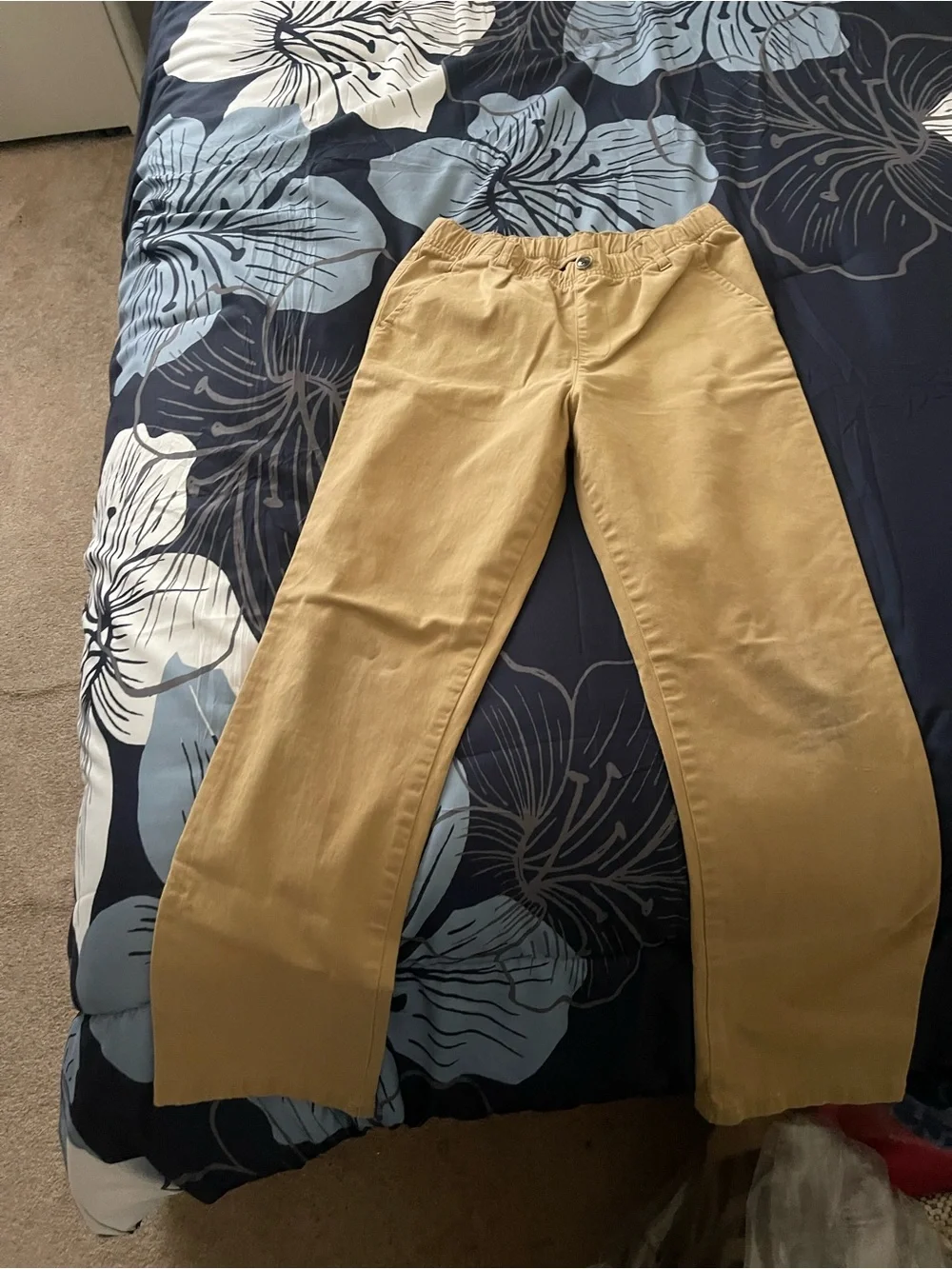 Boys Elastic-Waist Pants in Flax